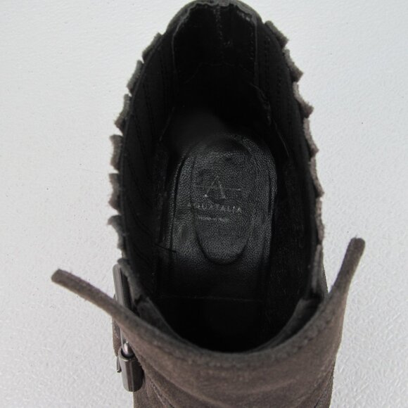 Aquatalia Foster Dark Gray Suede Ankle Booties 8.5 - Picture 7 of 11